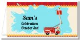 Fire Truck - Personalized Baby Shower Place Cards