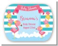 Flamingo - Personalized Baby Shower Rounded Corner Stickers thumbnail