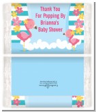 Flamingo - Personalized Popcorn Wrapper Baby Shower Favors