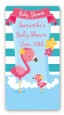 Flamingo - Custom Rectangle Baby Shower Sticker/Labels thumbnail