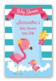 Flamingo - Custom Large Rectangle Baby Shower Sticker/Labels thumbnail