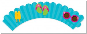 Flip Flops Girl Pool Party - Birthday Party Cupcake Wrappers