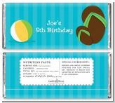 Flip Flops Boy Pool Party - Personalized Birthday Party Candy Bar Wrappers