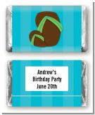 Flip Flops Boy Pool Party - Personalized Birthday Party Mini Candy Bar Wrappers