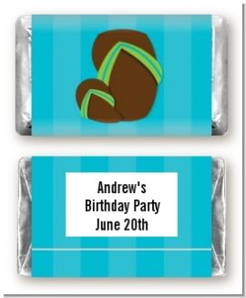 Flip Flops Boy Pool Party - Personalized Birthday Party Mini Candy Bar Wrappers