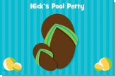 Flip Flops Boy Pool Party - Personalized Birthday Party Placemats