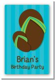 Flip Flops Boy Pool Party - Custom Large Rectangle Birthday Party Sticker/Labels