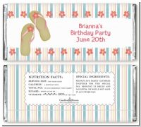 Flip Flops - Personalized Birthday Party Candy Bar Wrappers