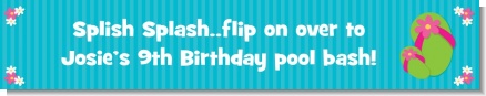 Flip Flops Girl Pool Party - Personalized Birthday Party Banners