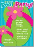 Flip Flops Girl Pool Party - Birthday Party Invitations