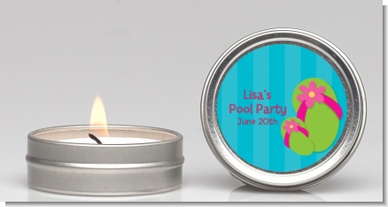 Flip Flops Girl Pool Party - Birthday Party Candle Favors