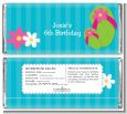 Flip Flops Girl Pool Party - Personalized Birthday Party Candy Bar Wrappers thumbnail