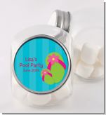 Flip Flops Girl Pool Party - Personalized Birthday Party Candy Jar