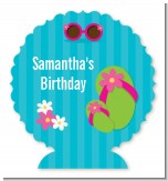 Flip Flops Girl Pool Party - Personalized Birthday Party Centerpiece Stand