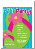 Flip Flops Girl Pool Party - Birthday Party Petite Invitations