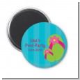 Flip Flops Girl Pool Party - Personalized Birthday Party Magnet Favors thumbnail