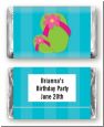 Flip Flops Girl Pool Party - Personalized Birthday Party Mini Candy Bar Wrappers thumbnail