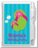 Flip Flops Girl Pool Party - Birthday Party Personalized Notebook Favor