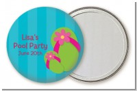 Flip Flops Girl Pool Party - Personalized Birthday Party Pocket Mirror Favors