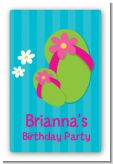 Flip Flops Girl Pool Party - Custom Large Rectangle Birthday Party Sticker/Labels