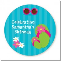 Flip Flops Girl Pool Party - Personalized Birthday Party Table Confetti