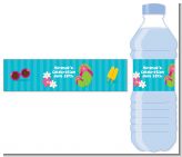 Flip Flops Girl Pool Party - Personalized Birthday Party Water Bottle Labels