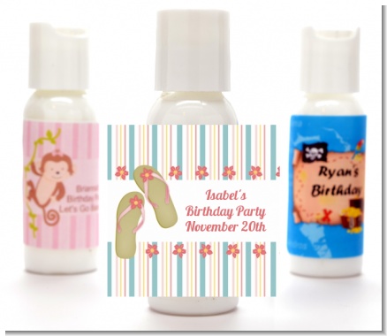 Flip Flops - Personalized Birthday Party Lotion Favors