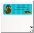 Flip Flops Boy Pool Party - Birthday Party Return Address Labels thumbnail