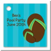 Flip Flops Boy Pool Party - Personalized Birthday Party Card Stock Favor Tags