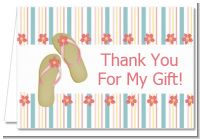 Flip Flops - Birthday Party Thank You Cards