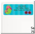 Flip Flops Girl Pool Party - Birthday Party Return Address Labels thumbnail