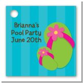 Flip Flops Girl Pool Party - Personalized Birthday Party Card Stock Favor Tags