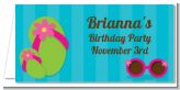 Flip Flops Girl Pool Party - Personalized Birthday Party Place Cards