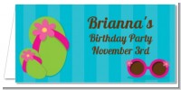 Flip Flops Girl Pool Party - Personalized Birthday Party Place Cards