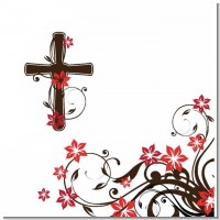 Cross Floral Blosson Baptism Theme