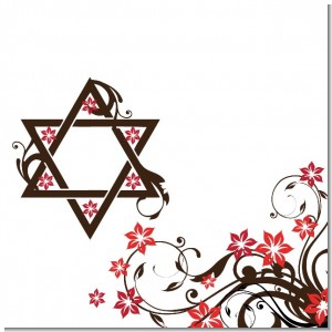 Jewish Star Of David Floral Blossom Theme