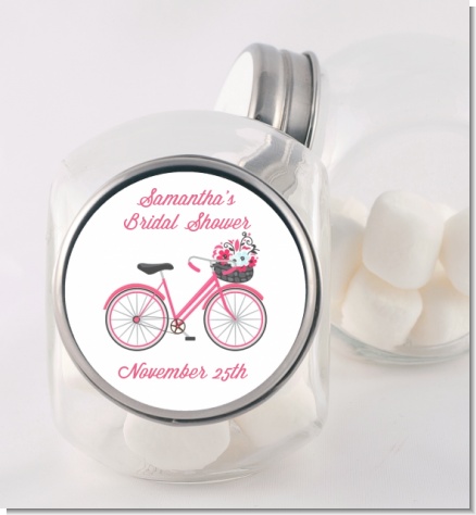 Floral Bicycle - Personalized Bridal Shower Candy Jar