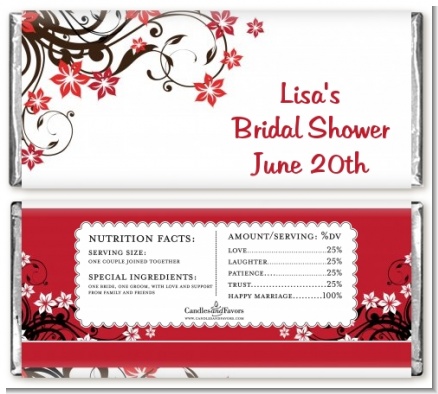 Floral Blossom - Personalized Bridal Shower Candy Bar Wrappers