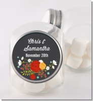 Floral Motif - Personalized Bridal Shower Candy Jar