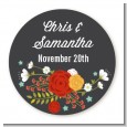 Floral Motif - Round Personalized Bridal Shower Sticker Labels thumbnail