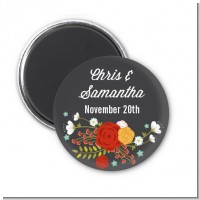 Floral Motif - Personalized Bridal Shower Magnet Favors