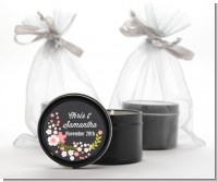 Floral Motif Pink - Bridal Shower Black Candle Tin Favors