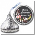 Floral Motif Pink - Hershey Kiss Bridal Shower Sticker Labels thumbnail