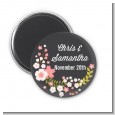 Floral Motif Pink - Personalized Bridal Shower Magnet Favors thumbnail