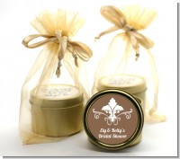 Fluer de Lis - Bridal Shower Gold Tin Candle Favors