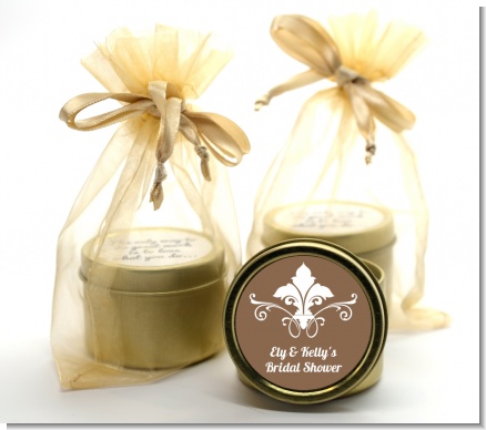 Fluer de Lis - Bridal Shower Gold Tin Candle Favors