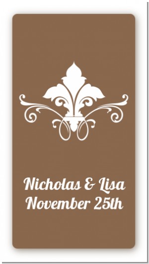 Fluer De Lis - Custom Rectangle Bridal Shower Sticker/Labels