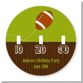 Football - Round Personalized Birthday Party Sticker Labels