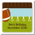 Football - Square Personalized Birthday Party Sticker Labels thumbnail