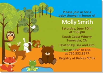 Forest Animals - Baby Shower Invitations